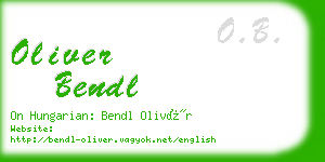 oliver bendl business card